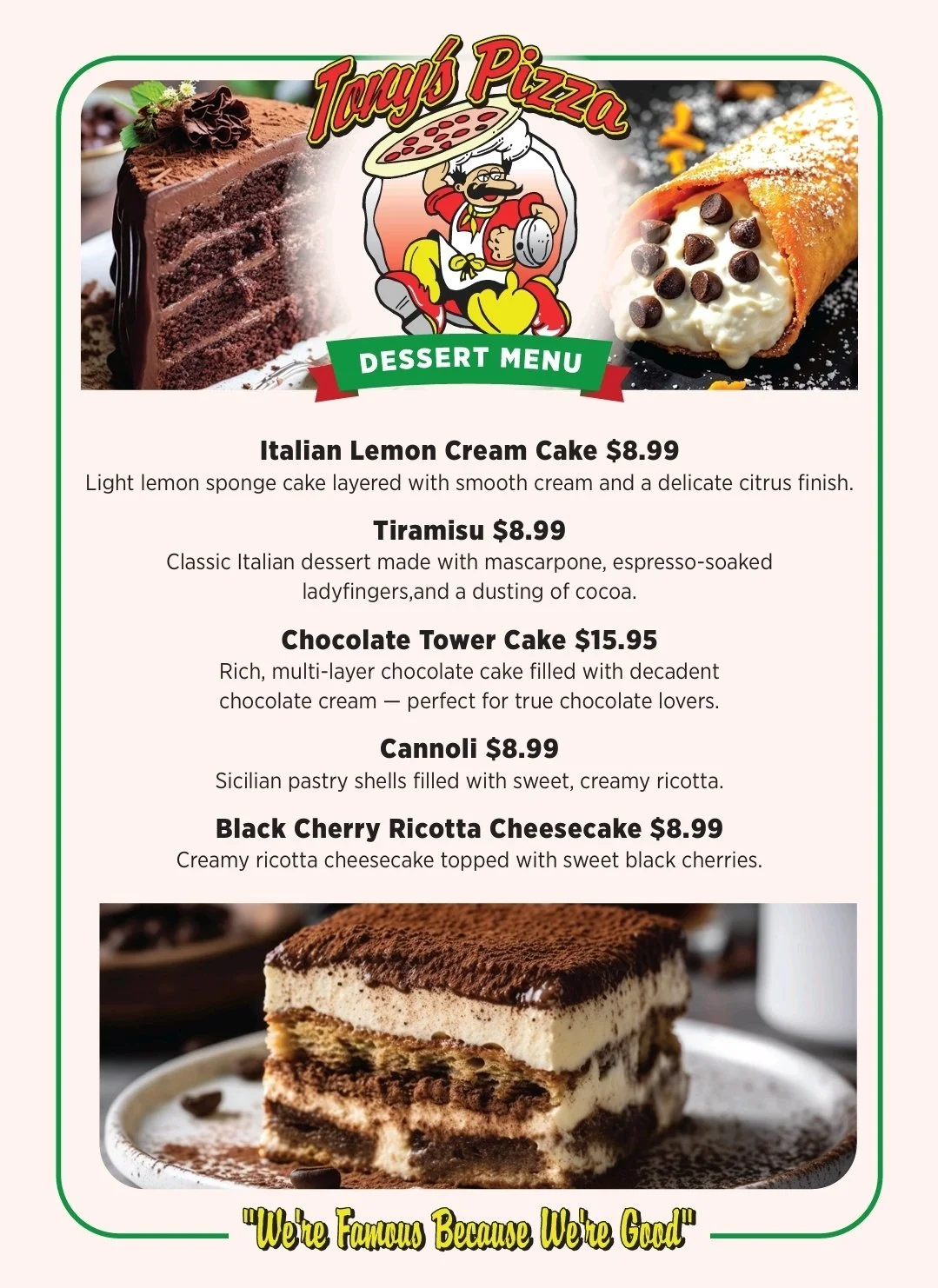 Tony's Pizza — Milk & Honey - Calabash, NC